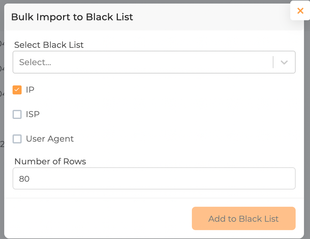 Массовый импорт в Black List
